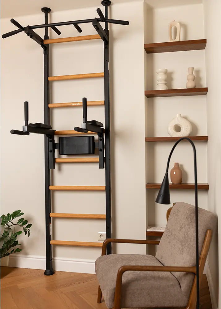 BenchK 522 Gymnastics Wall Bars with Dip Station and Pull-Up Bar
