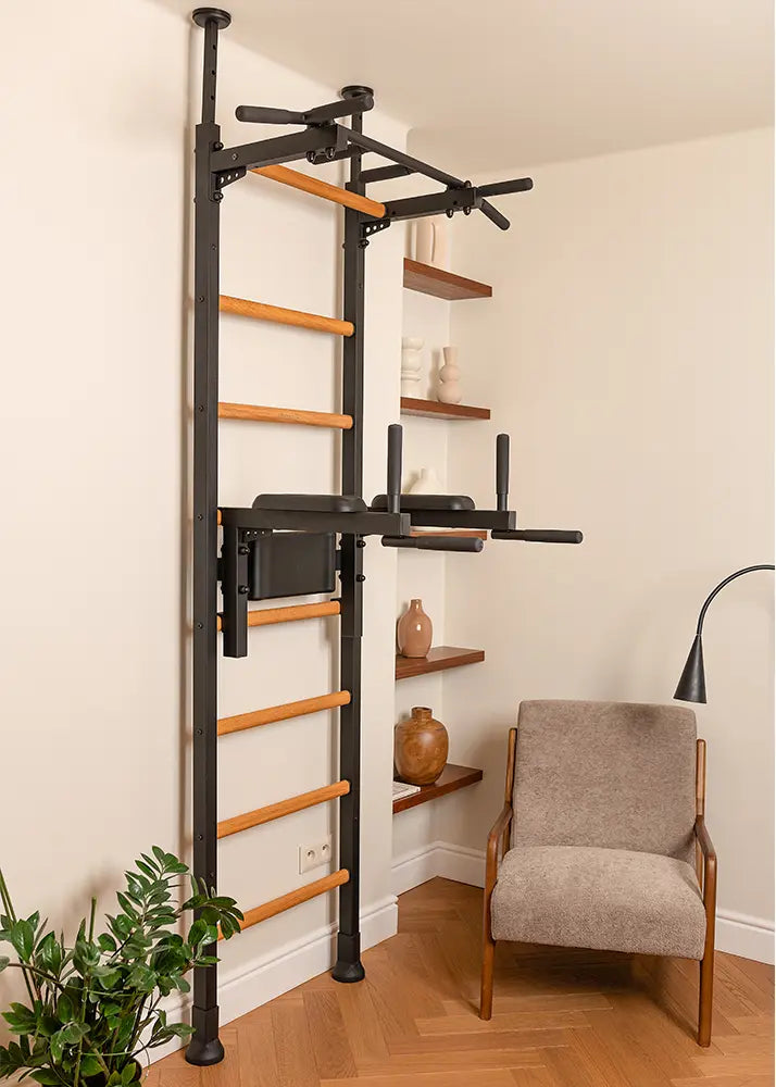 BenchK 522 Gymnastics Wall Bars with Dip Station and Pull-Up Bar