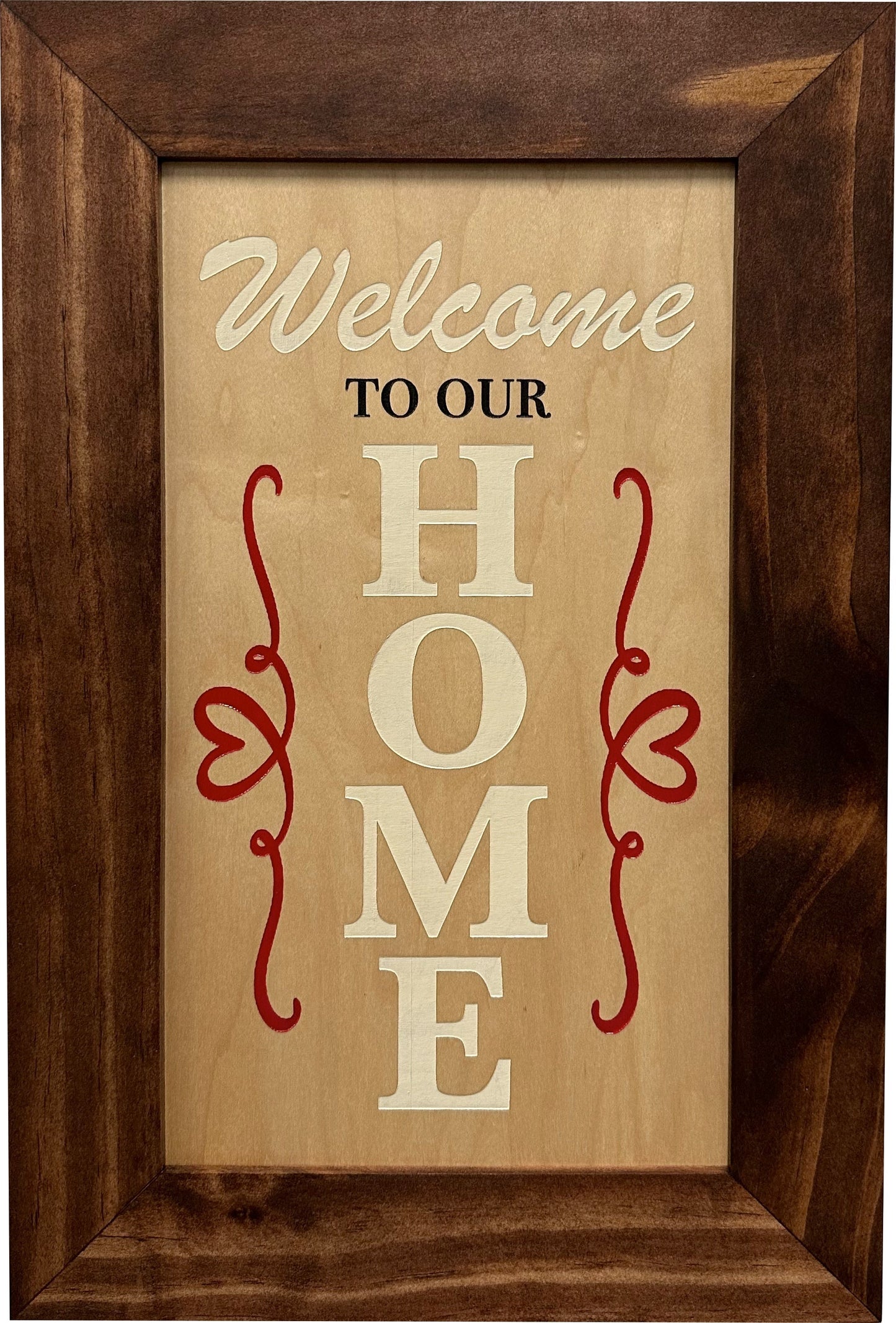Hidden Gun Storage Cabinet Welcome to Our Home, Red Oak | Concealed Pistol Safe, Concealment Furniture, Handmade in the USA, Home Self Defense