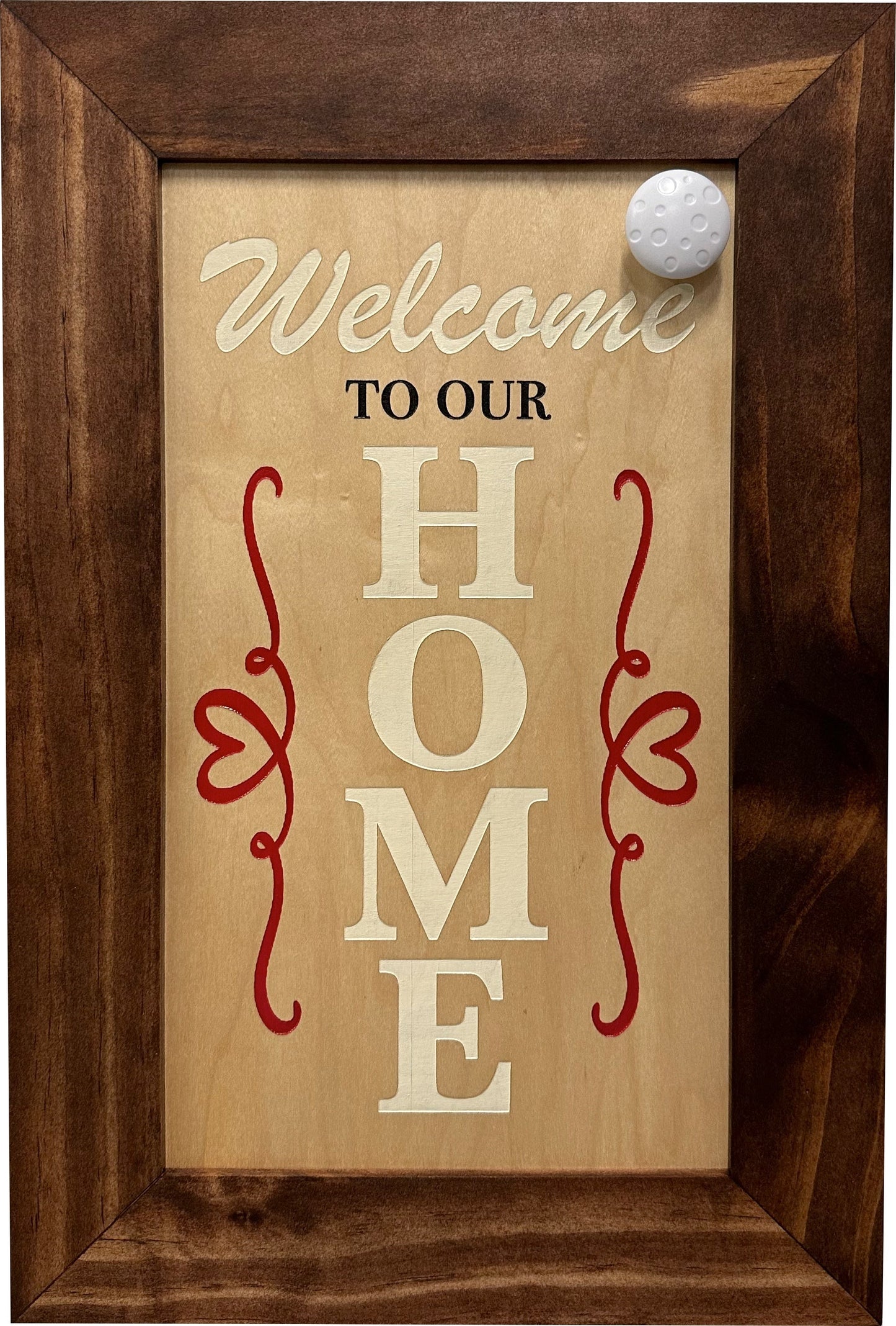 Hidden Gun Storage Cabinet Welcome to Our Home, Red Oak | Concealed Pistol Safe, Concealment Furniture, Handmade in the USA, Home Self Defense