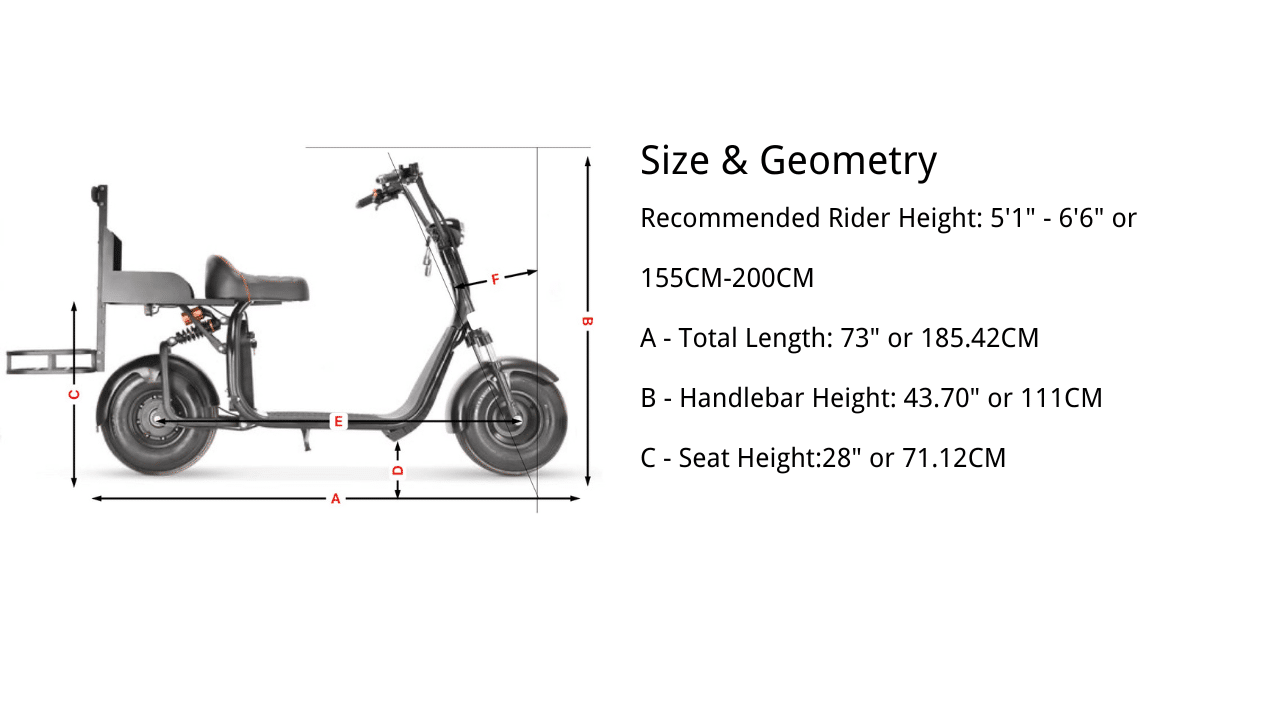 LinksEride X7 2.0 Single Person Golf Scooter - Fat Tire Two Wheel Electric Scooter