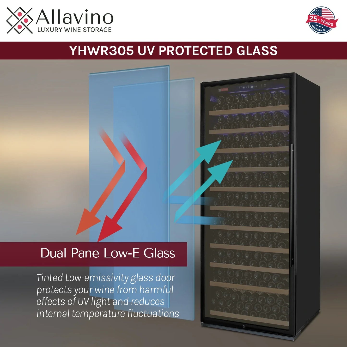 Allavino Wide Vite II Tru-Vino 277 Bottle Single Zone Wine Refrigerator