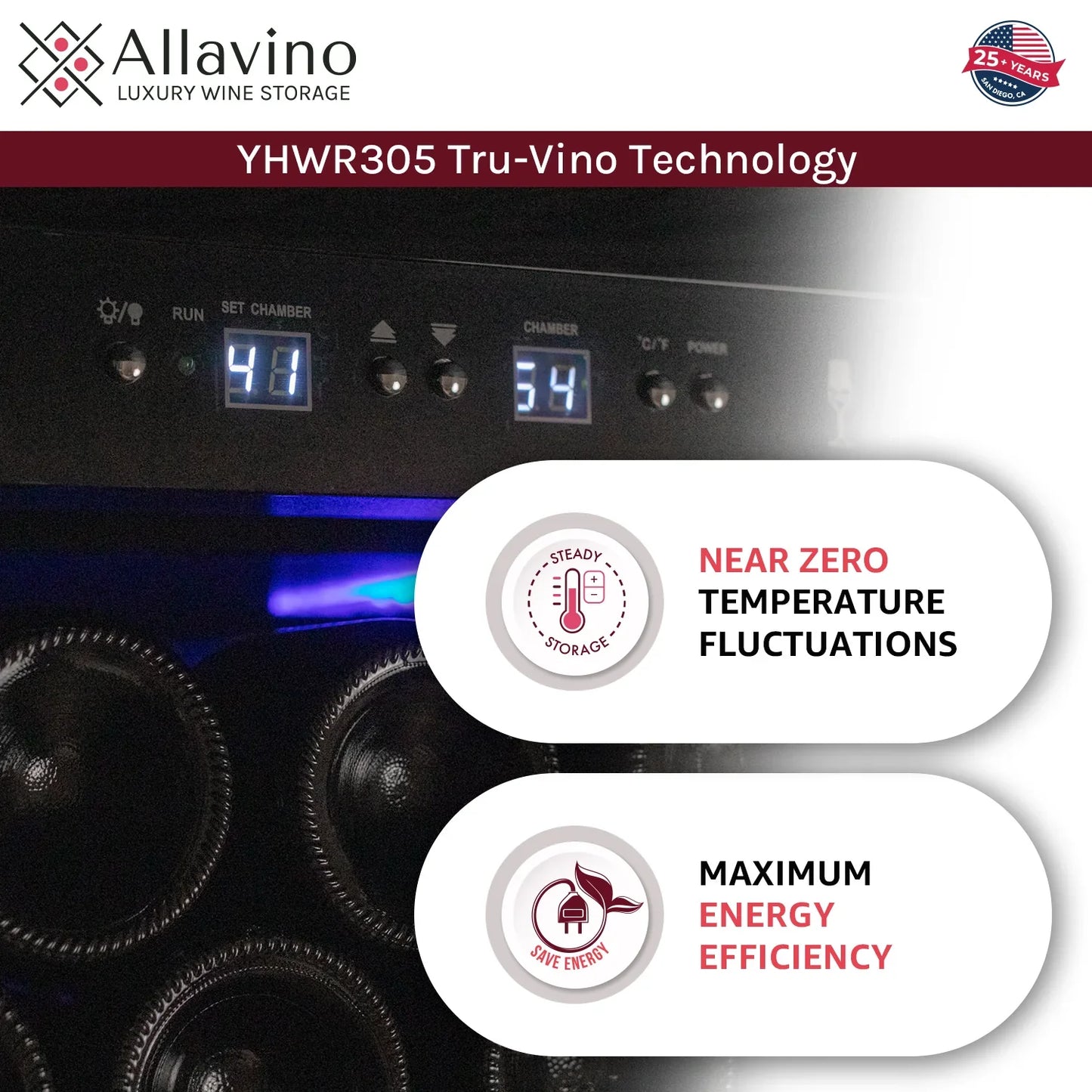 Allavino Wide Vite II Tru-Vino 277 Bottle Single Zone Wine Refrigerator