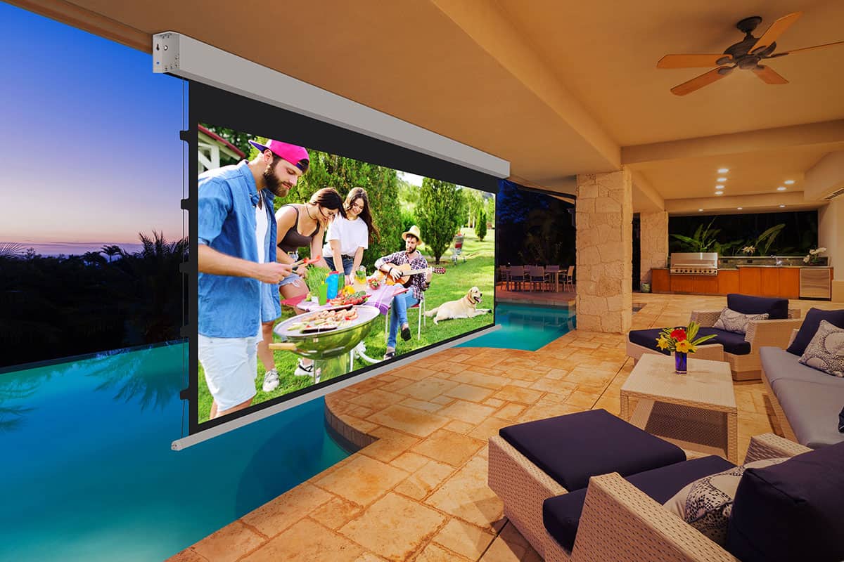 Elite Screens Yard Master Tab-Tension Wireless Series Outdoor Projector Screen