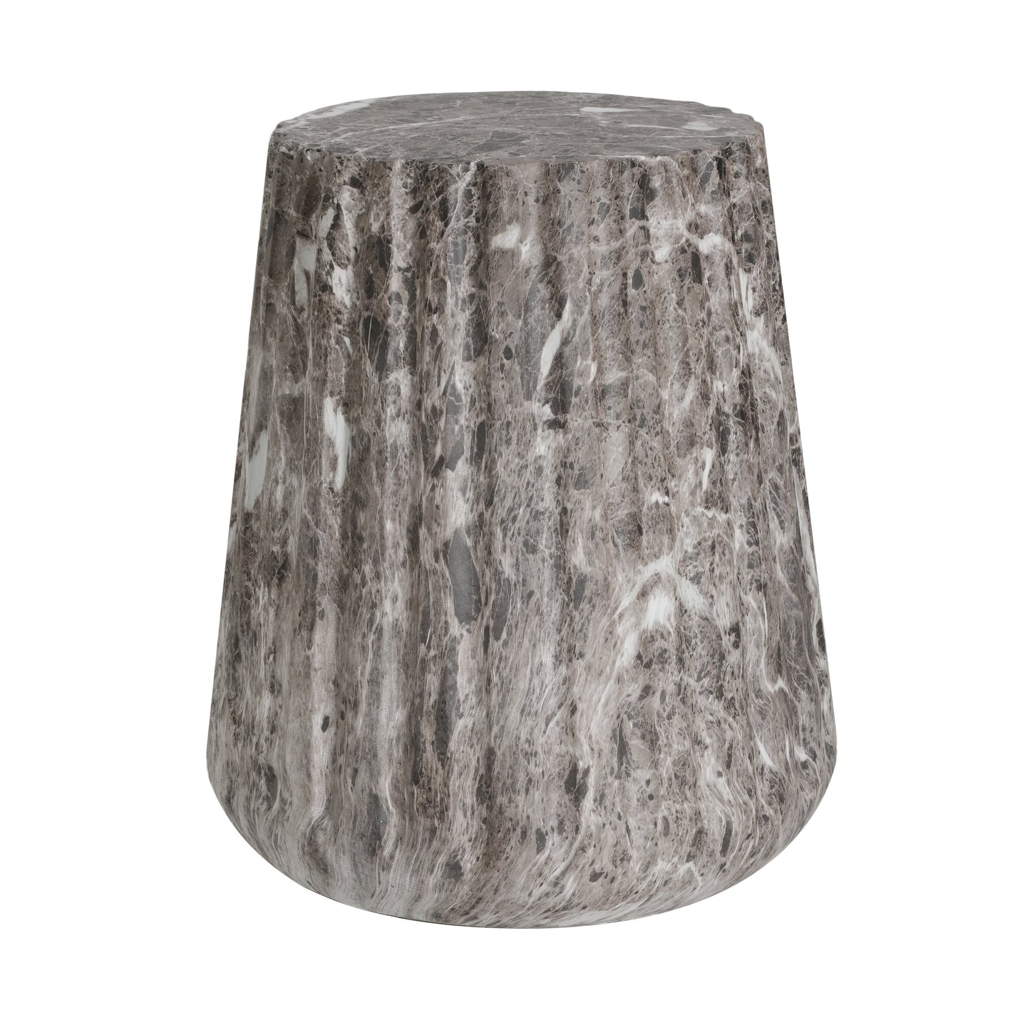 Outdoor Cleme Carved Side Table, Brown End Table