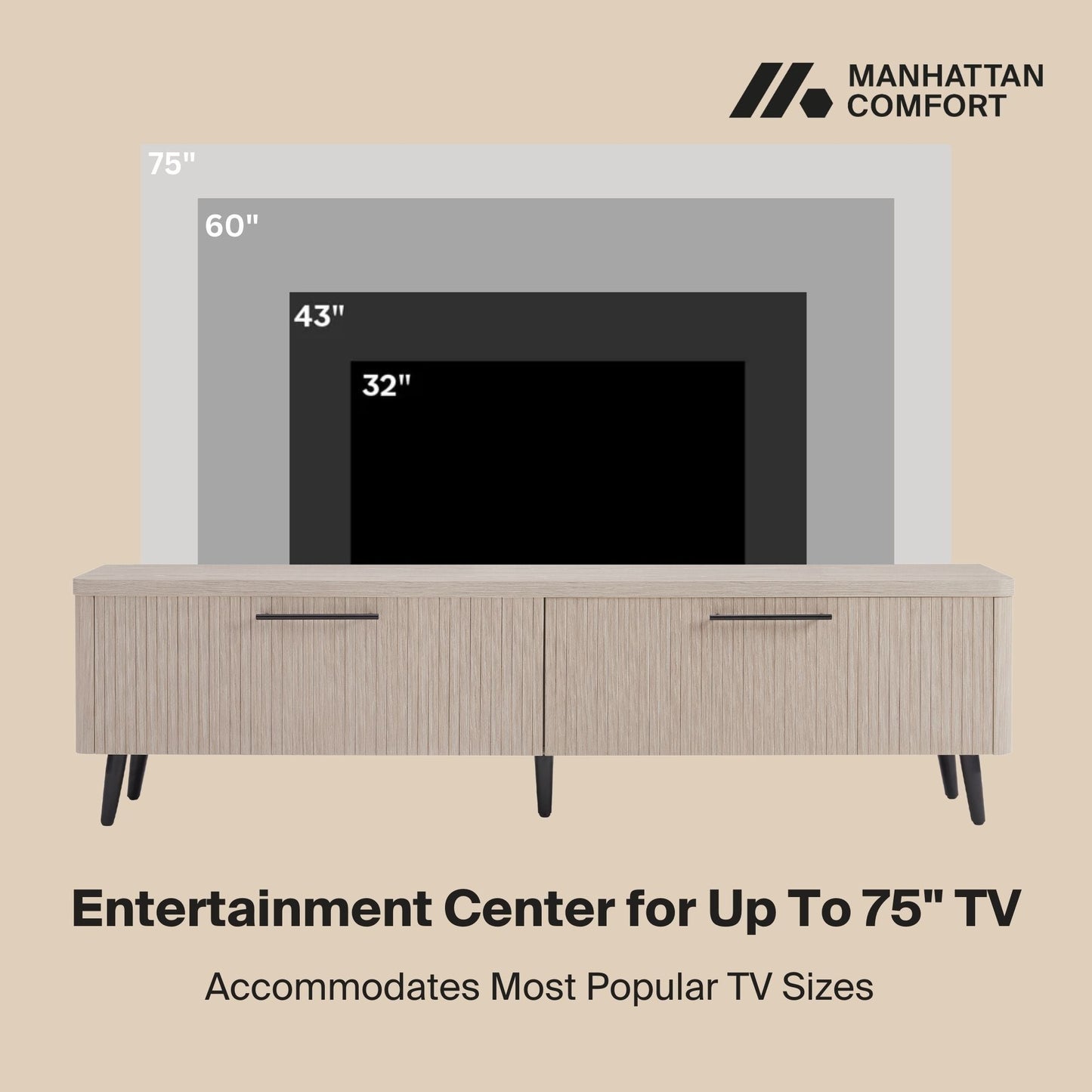 Jodie - Fluted TV Stand - Oak