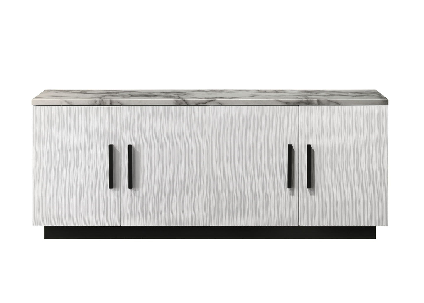 Matilda Cabinet Console Table with White Faux Marble Top