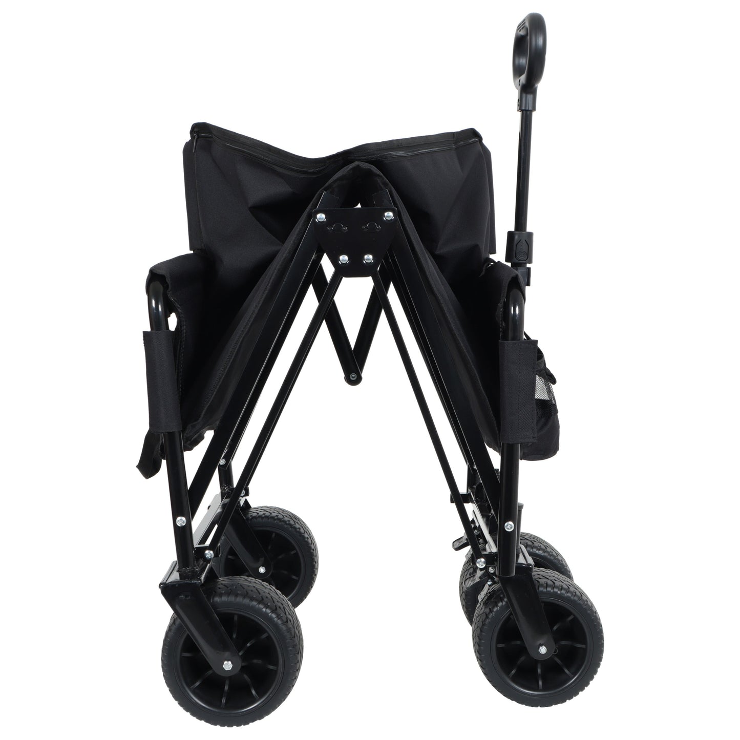 3-in-1 Convertible Folding Wagon Cart with Bench Seat & Storage