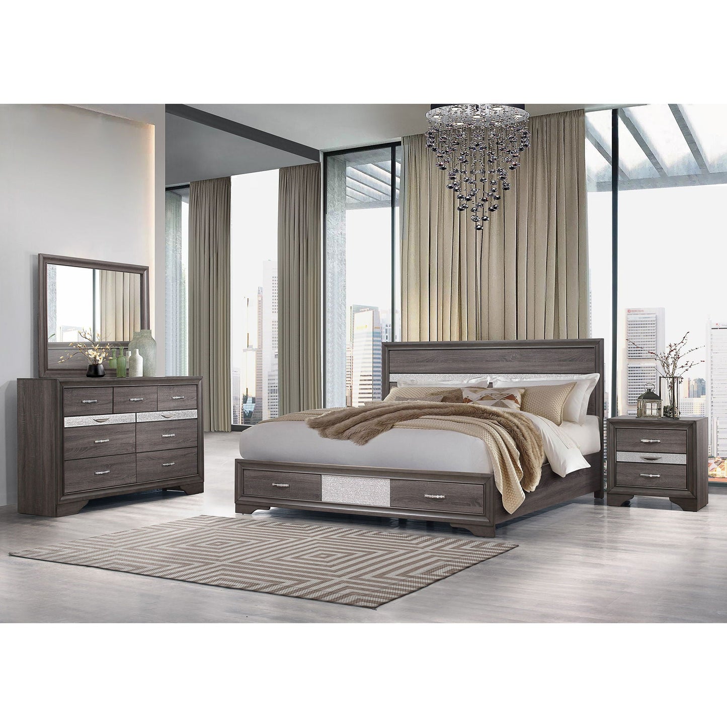 Ryder - Sparkle Nightstand - Gray