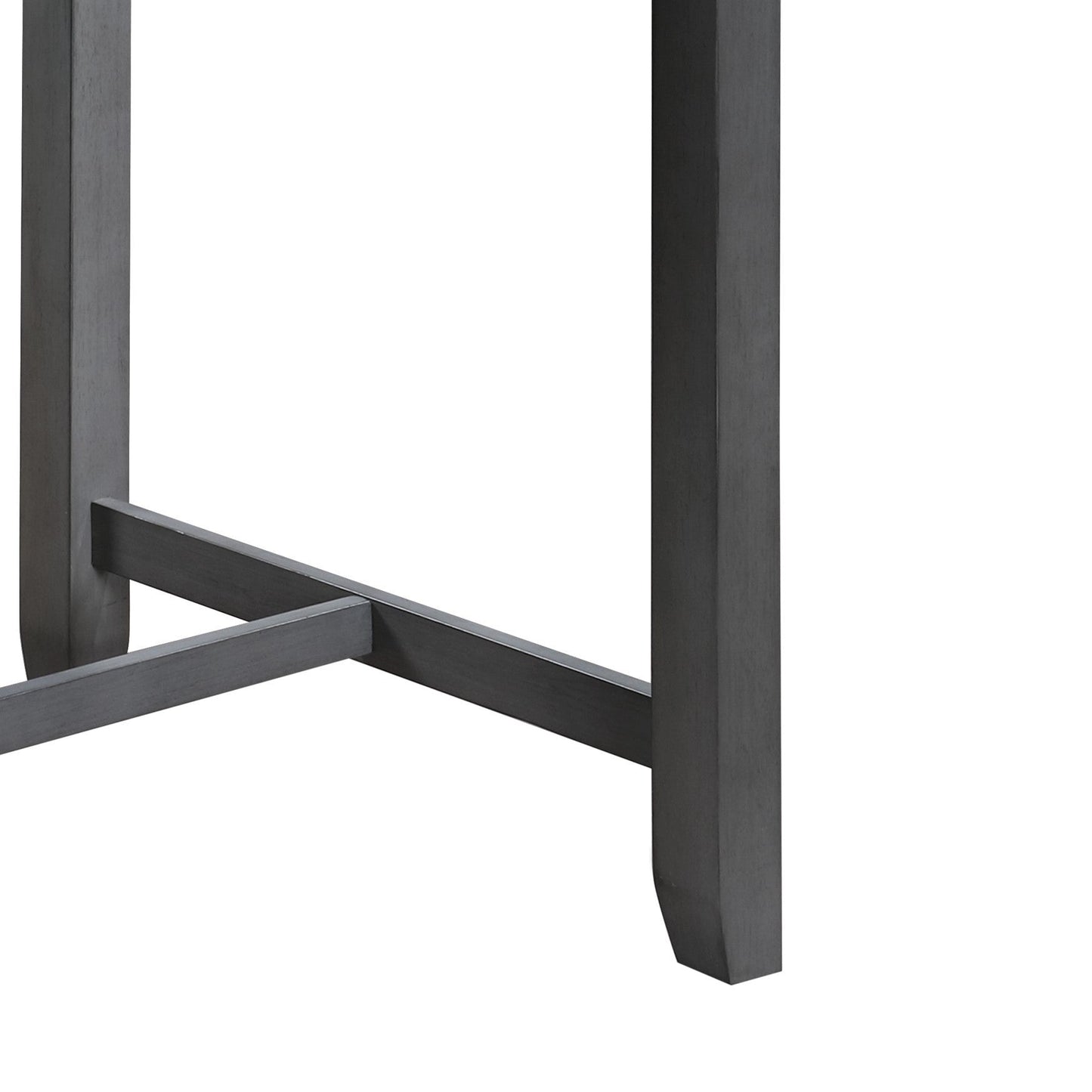 Graham 36' 3-Piece Gray Finish Small Space Counter Height Dining Table with Shelves and 2 Chairs