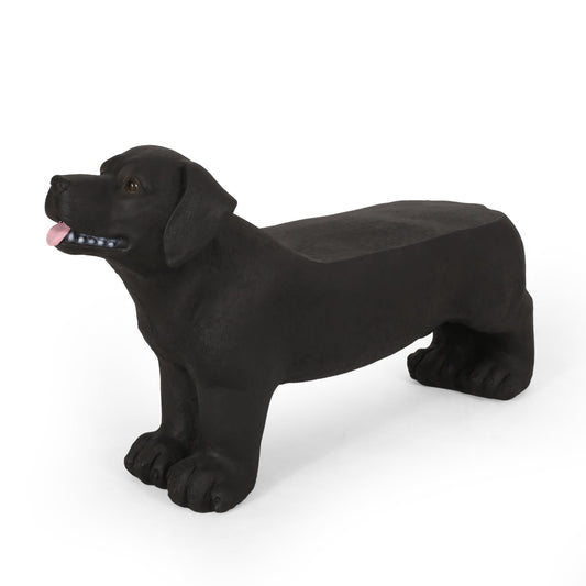 MGO Dog Bench - Outdoor Labrador Design, Matte Black