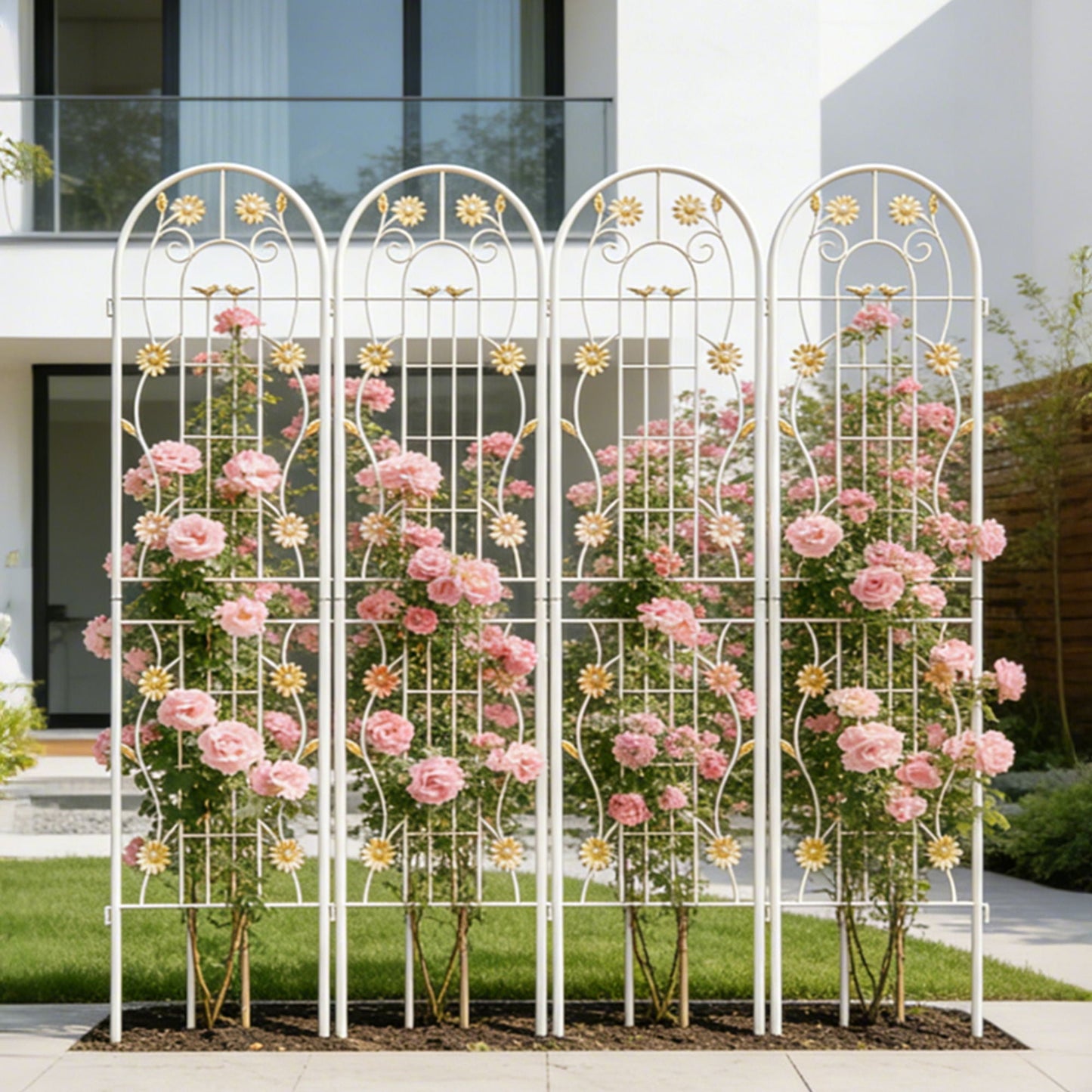 Metal Garden Trellis Rustproof Trellis For Climbing Plant Outdoor Flower Support