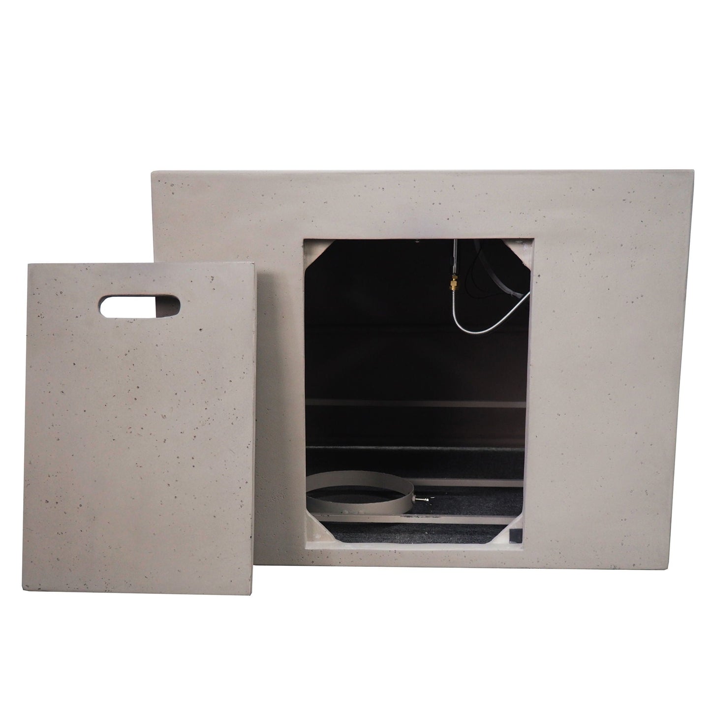 Outdoor Patio Square Gas Burning Concrete Fire Pit 40,000 BTU