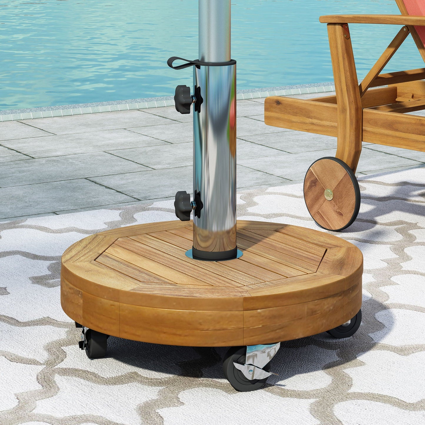 Ralph Round Umbrella Base - Teak