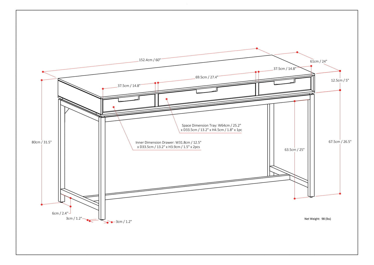 Banting - Desk - Walnut Brown