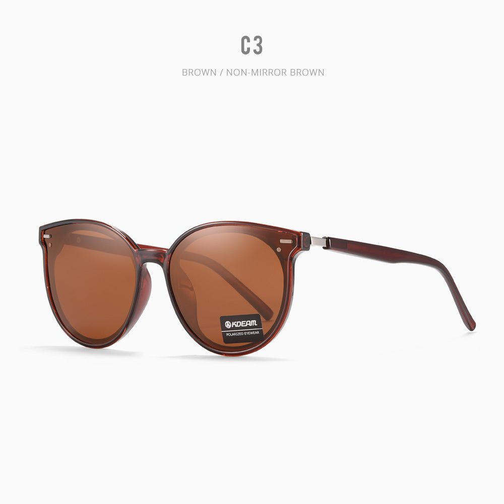 Cat Eye Large Frame UV Protection Polarized Sun Glasses