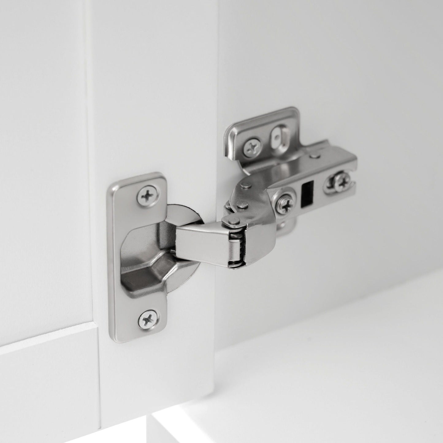 Freestanding Tall Bathroom Cabinet With Soft Close Doors And Adjustable Shelves