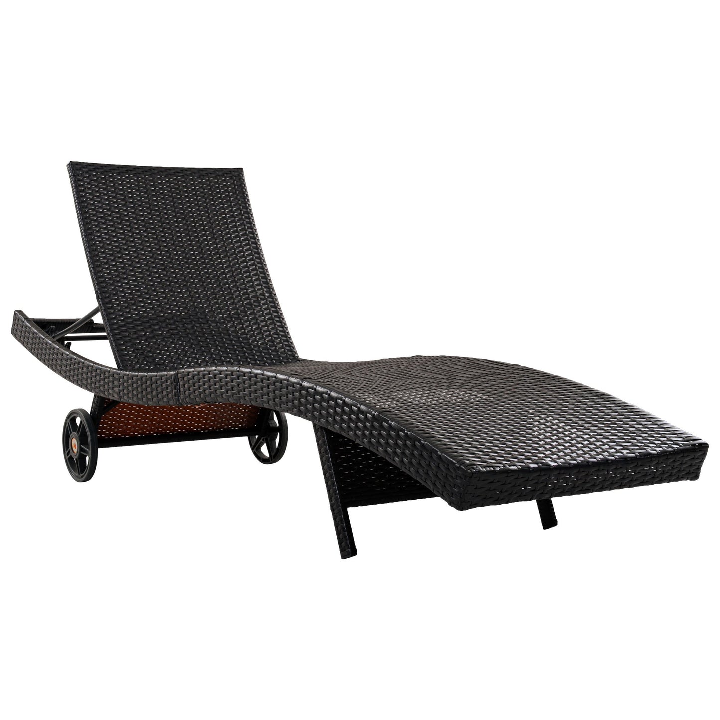 K&K 80'' Patio Wicker Chaise Lounge Chairs Set of 2