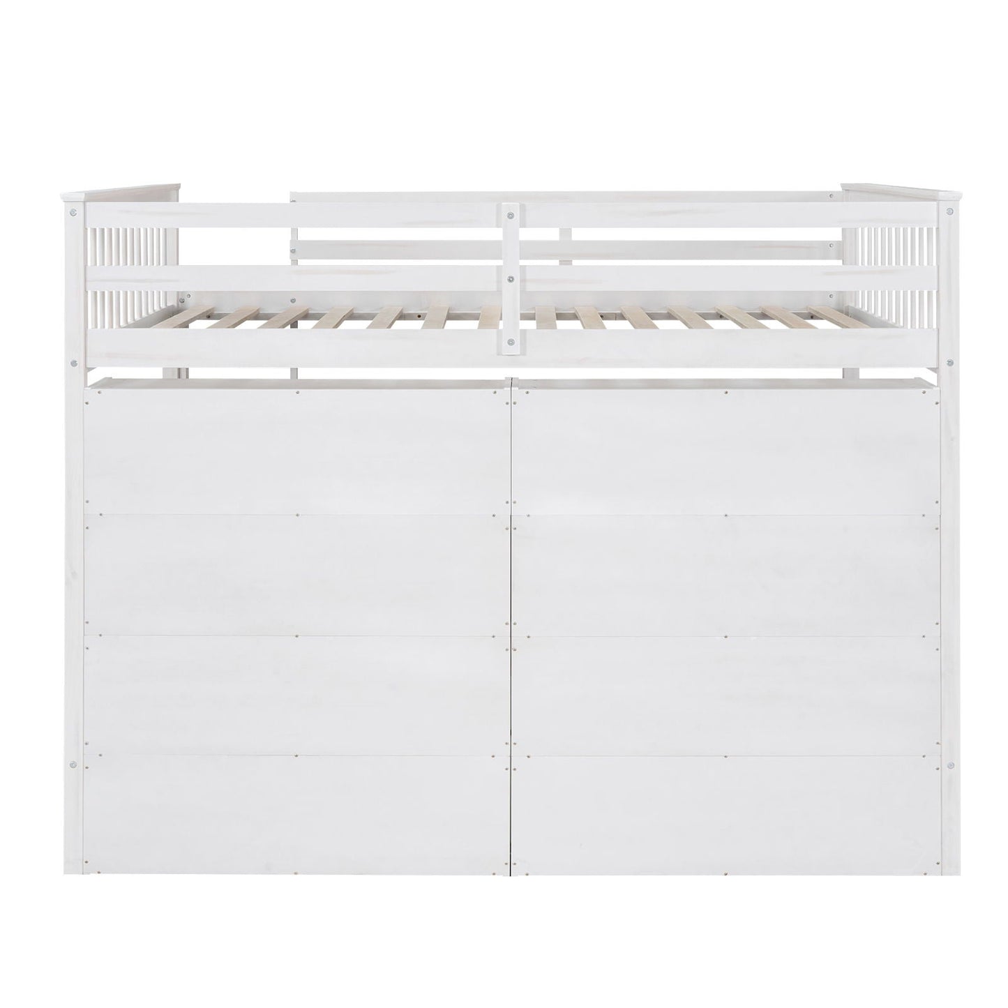 Loft Bed With 8 Open Storage Shelves And Built In Ladder