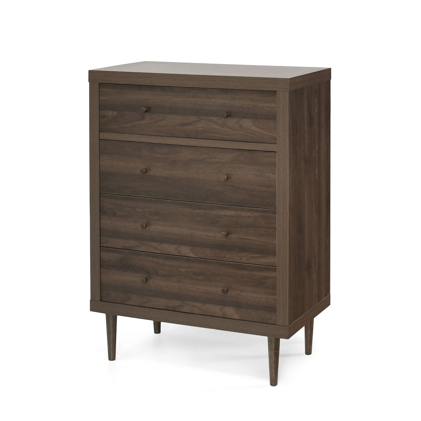 Farhart Mid Century Modern 4 Drawer Dresser - Walnut