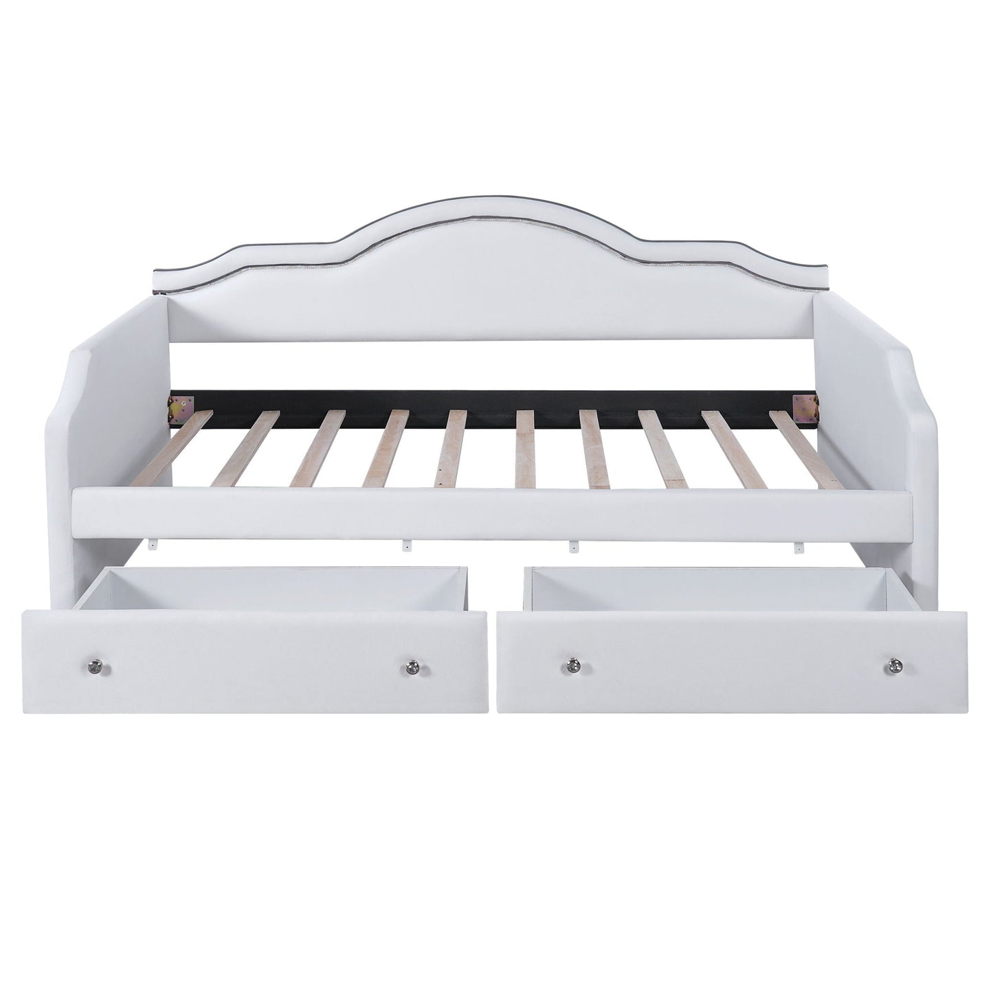 Upholstered Daybed With LED Lights And 2 Drawersme