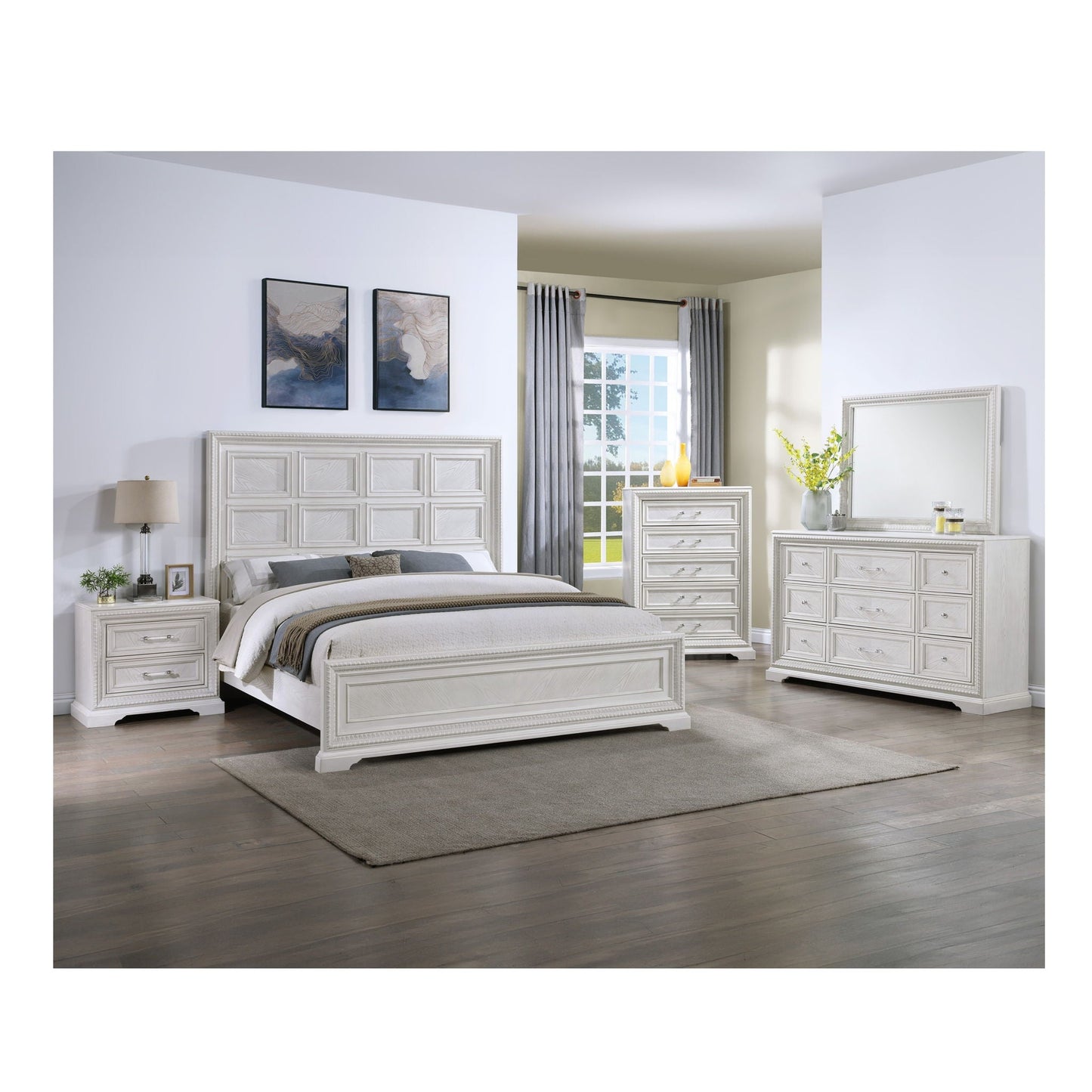 5 Drawer Tall Storage Chest - Antique White