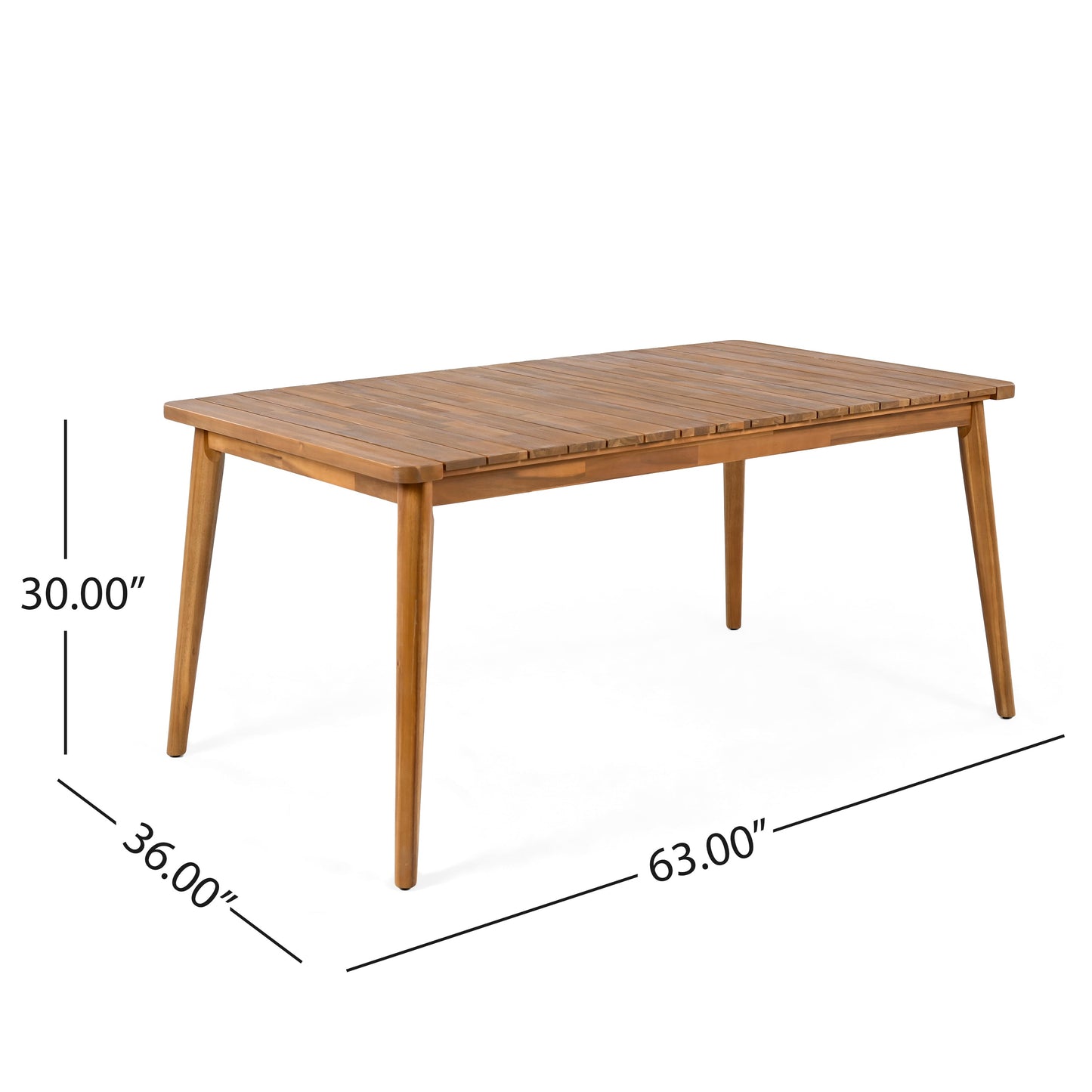5-Piece Acacia Wood Outdoor Dining Set, Patio Table & Chairs with Removable Cushions