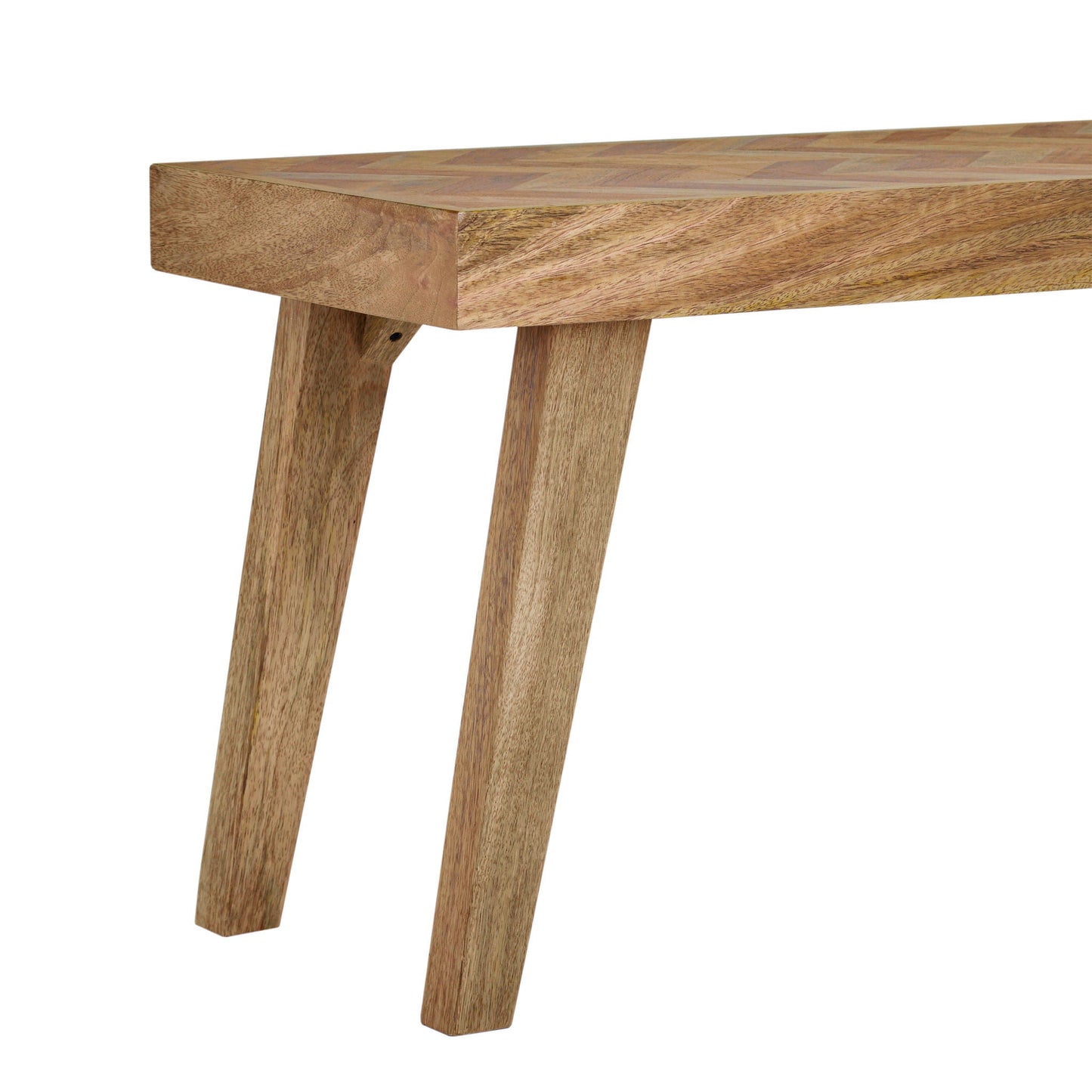 Artisan Handcrafted Mango Wood Bench Rustic Boho Style - Natural