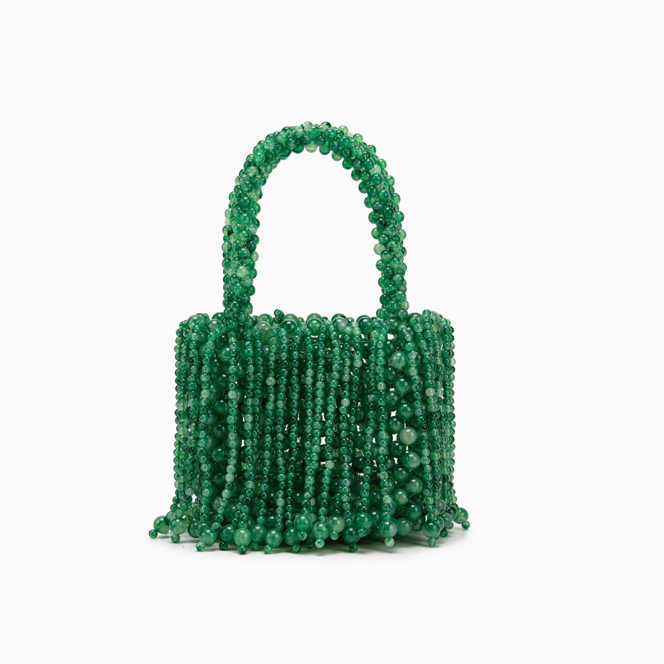 New Dual-color Amber Acrylic Cat-eye Bead Pure Hand-braided Bag