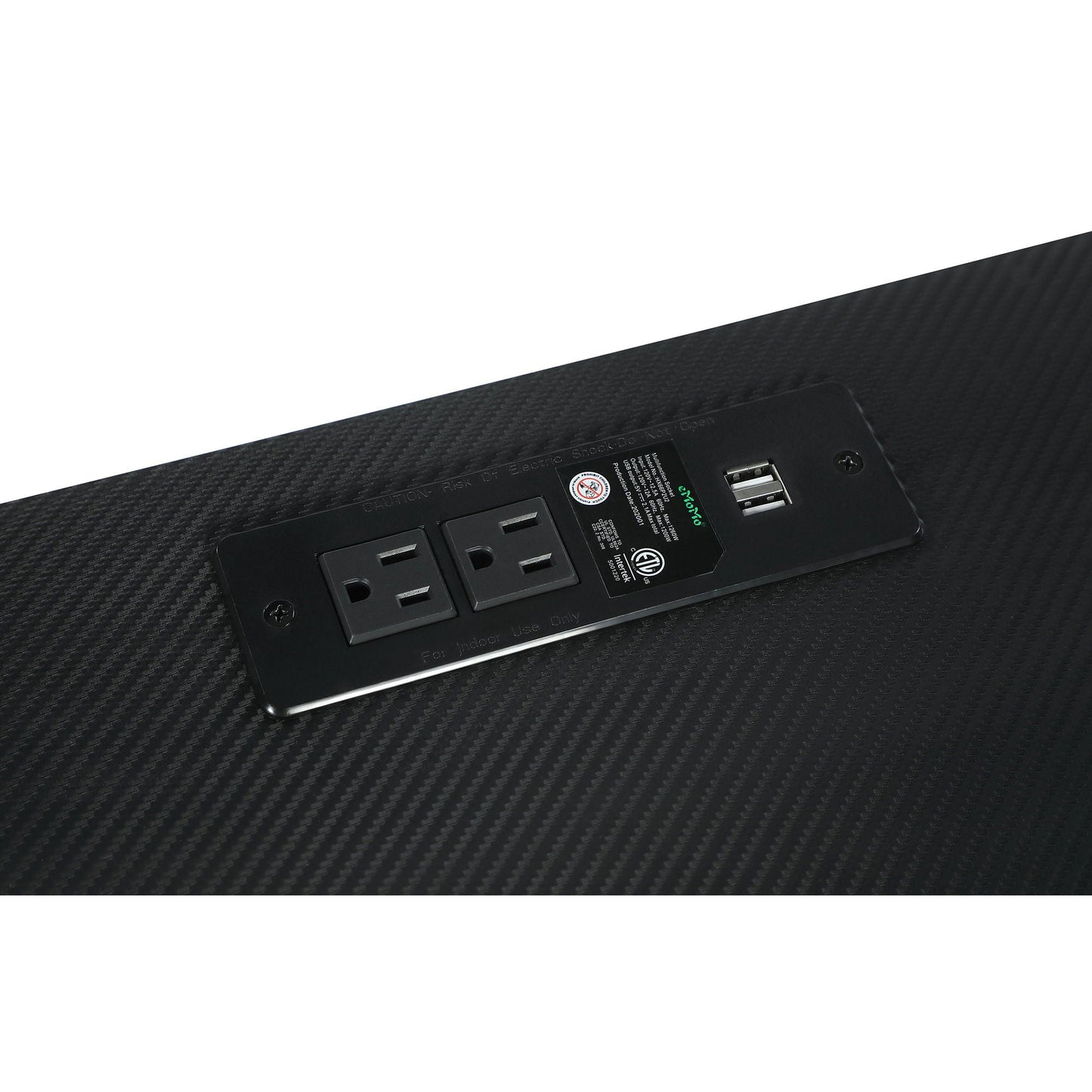 Darby - Writing Desk With USB Ports - Black