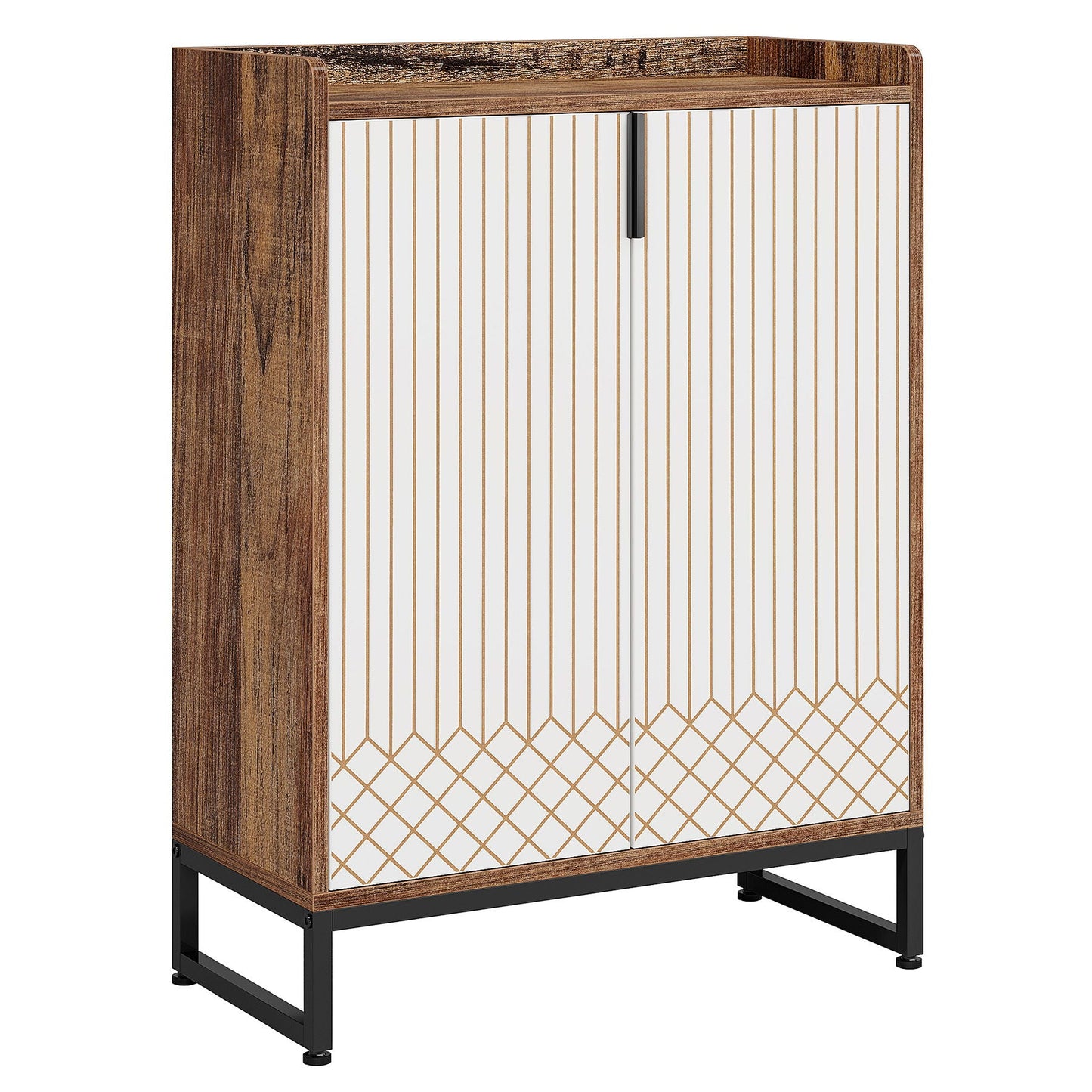 5 Tier Shoe Cabinet With Doors, Compact Entryway Storage Organizer