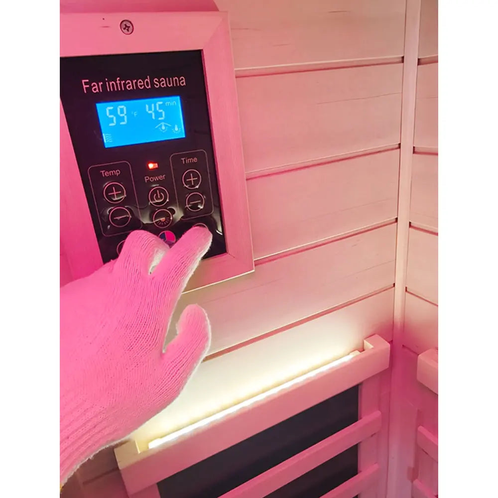 Wizzisauna 909MX Mini 1 Person Infrared Sauna 3 Sides Large Glass Panels