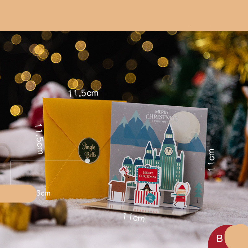 3D Three-dimensional Greeting Card Creative Christmas Eve