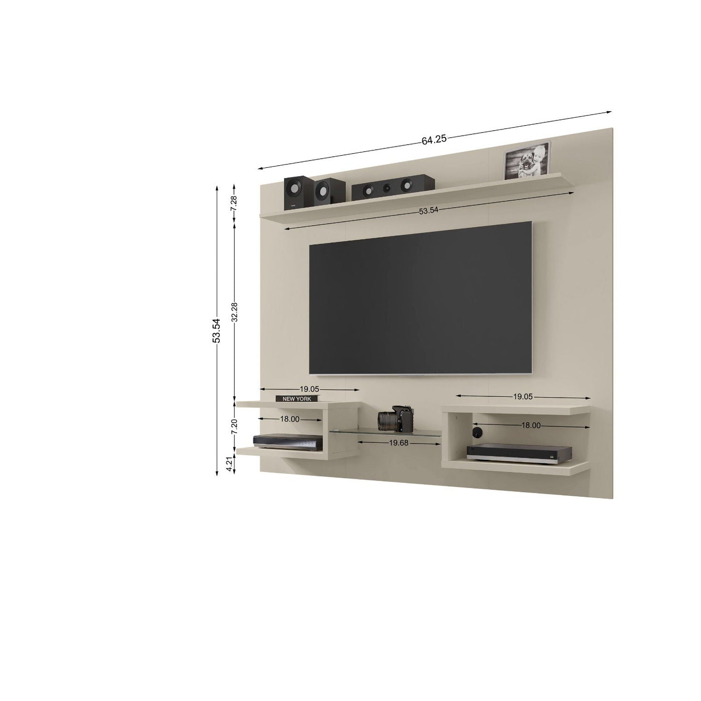 Plaza - TV Panel With Decorative Shelves