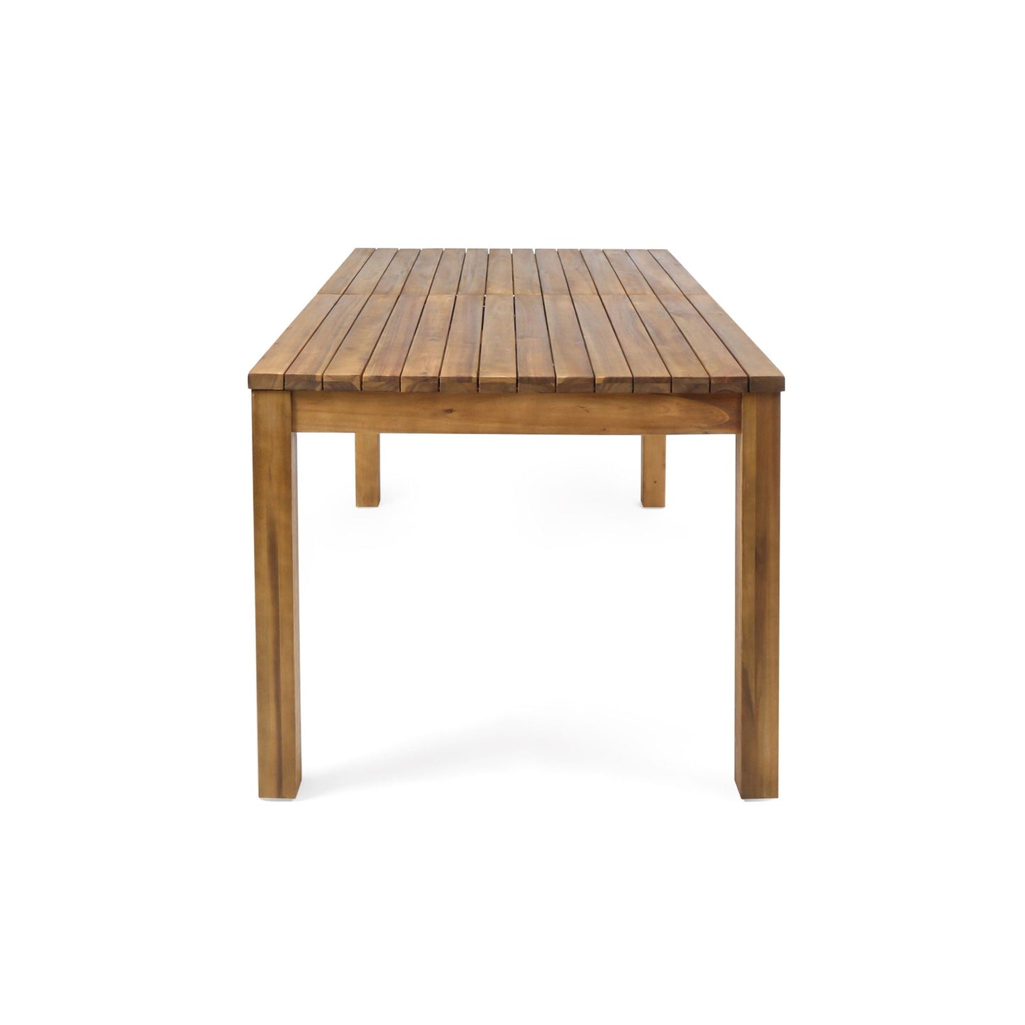 Wilson Expandable Dining Table With Slat Design - Teak Acacia Wood