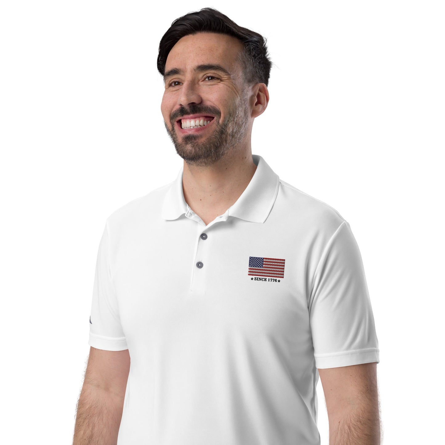 Walton & Johnson: American Flag Est. 1776 Polo - 4LibertyShop.com