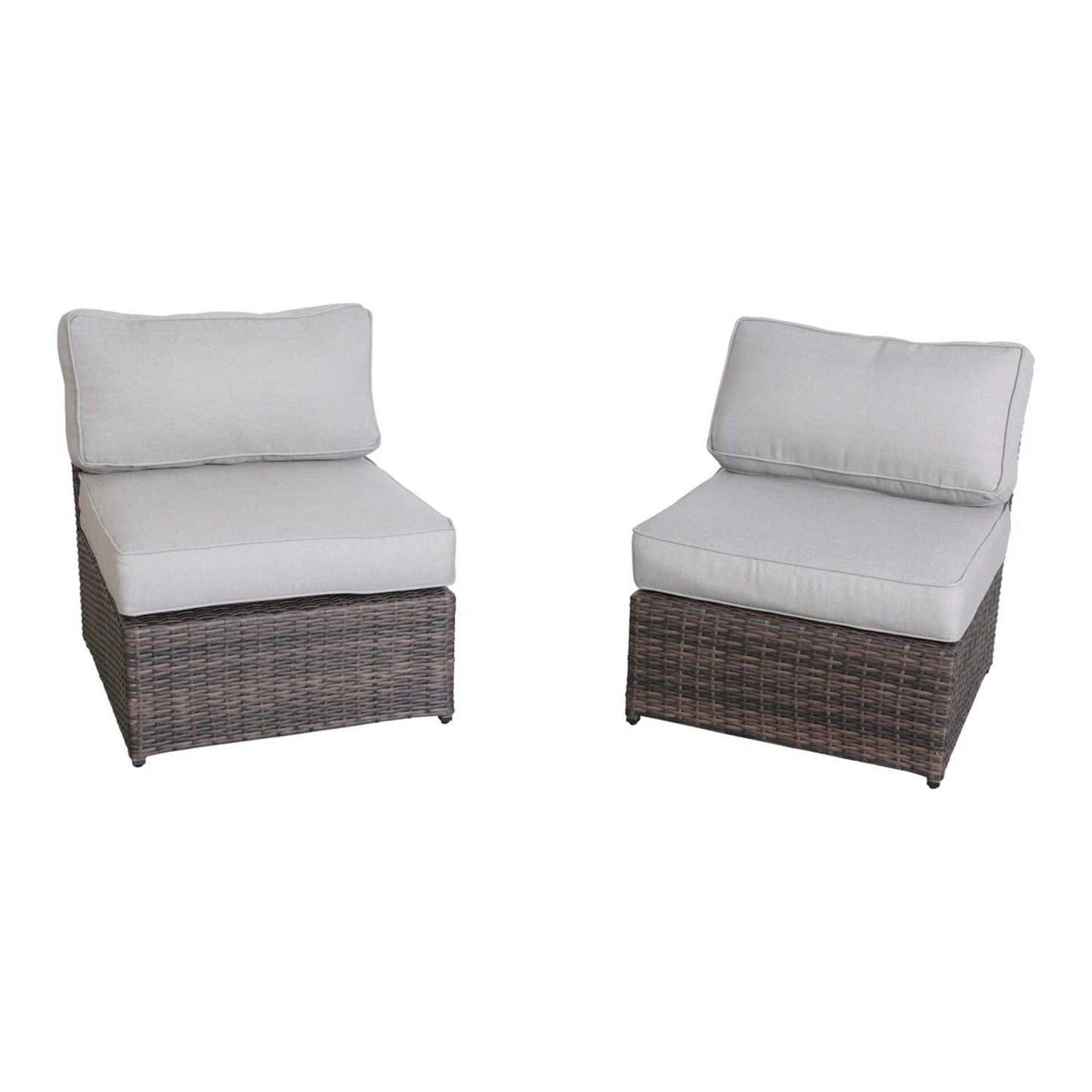 Wicker Outdoor Sectional With Weather Resistant Cushions And Table