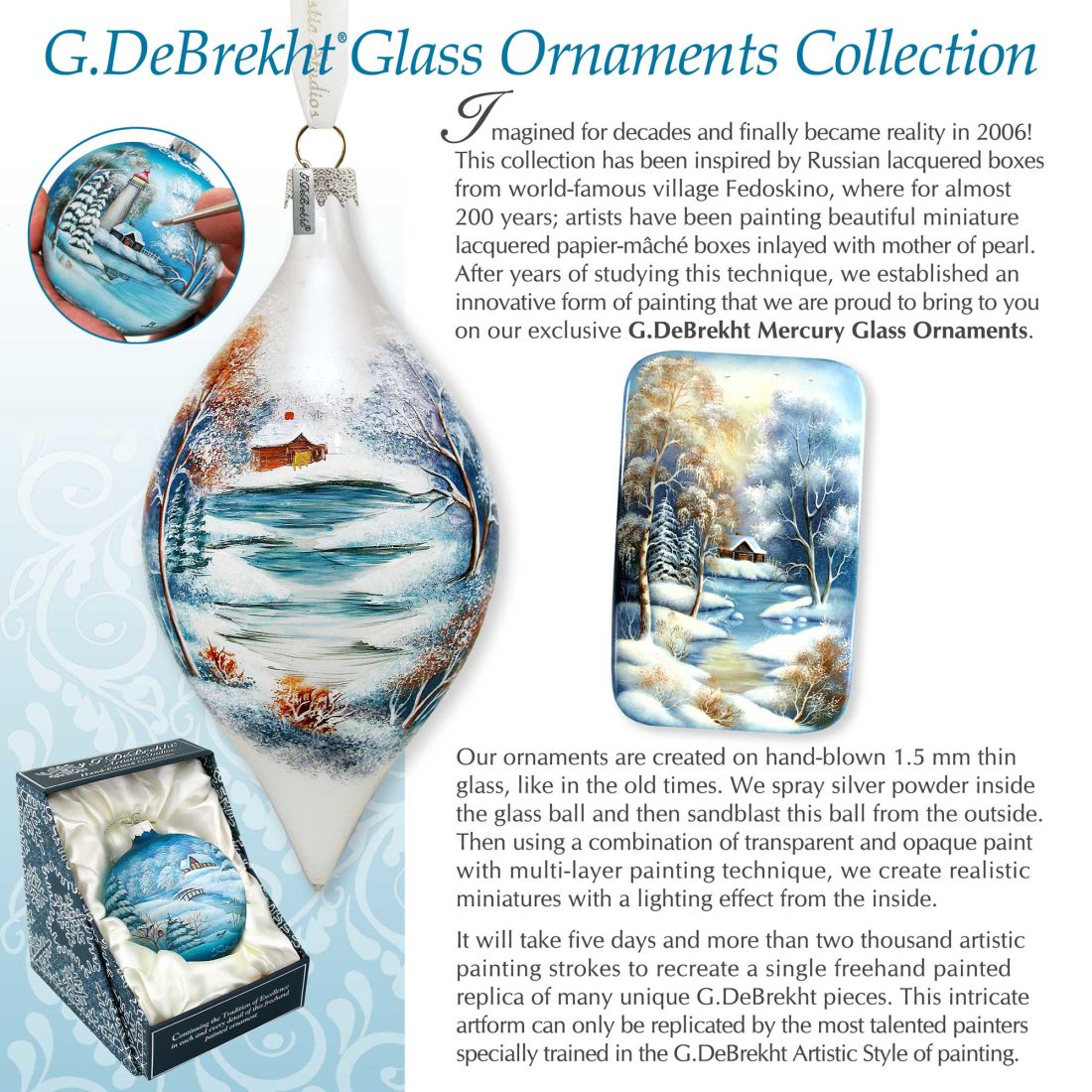 Snowfall Angel Glass Ornament by D. Gelsinger - Nativity Holiday Decor - 756-102-DG