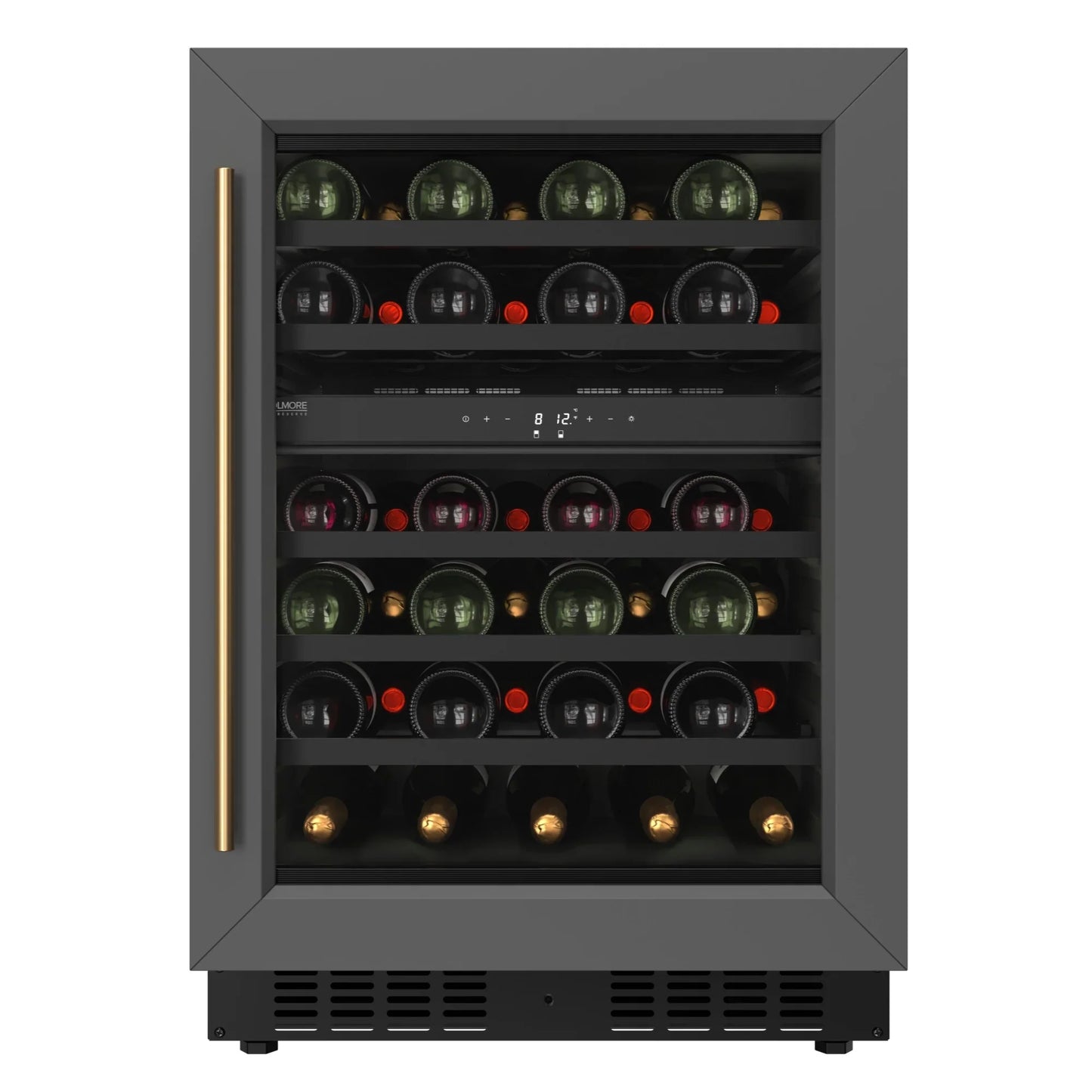 KoolMore Reserve 24 in. Under-Counter Panel Ready Dual Zone Built-in Wine Cooler and 45 Bottle Capacity in Black