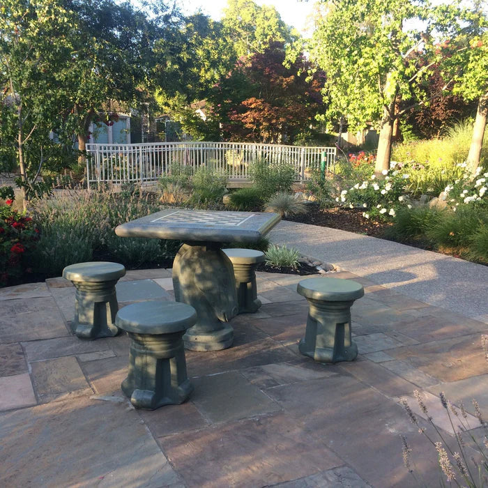 Stone Age Knight Style Concrete Outdoor Chess Table
