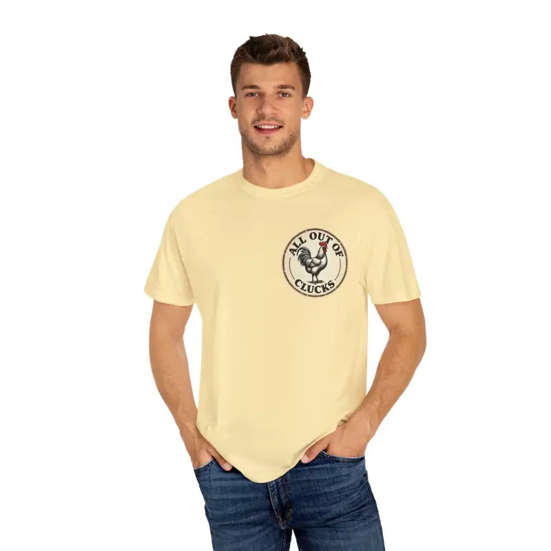 Ocean State Styles All Out Of Clucks T Shirt Rooster Graphic