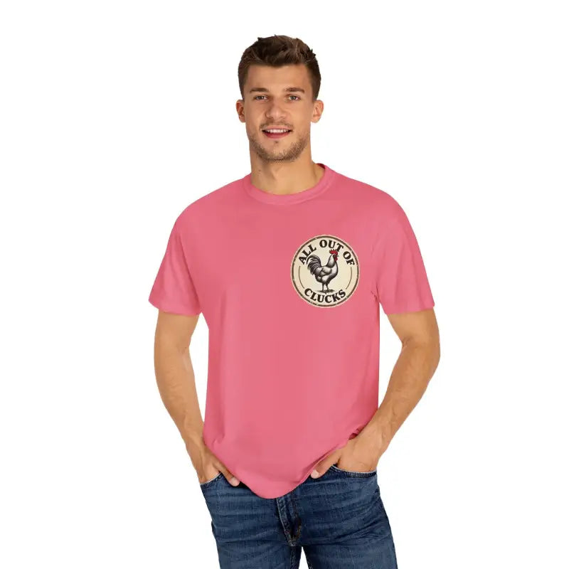Ocean State Styles All Out Of Clucks T Shirt Rooster Graphic
