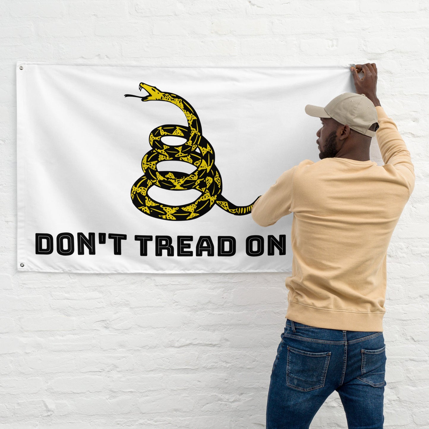 Gadsden Flag White - Don't Tread on Me - 4LibertyShop.com