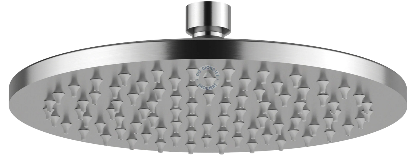 No Worries Showers Alpha Outdoor 316L Stainless Steel Marine Grade Wall Mounted Shower Arm, Shower Head & a Hot and Cold Washer-less Mixer Pool Rinse Off Shower Set