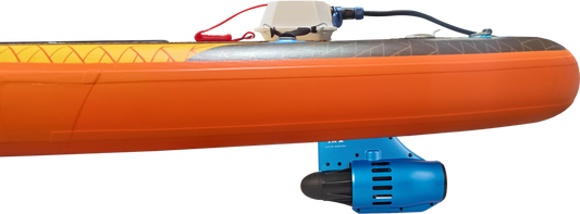 AMgo Turbo Paddleboard with BlueDrive S Power Fin Water Propulsion Device - Includes Aluminum Paddle and Safety Leash