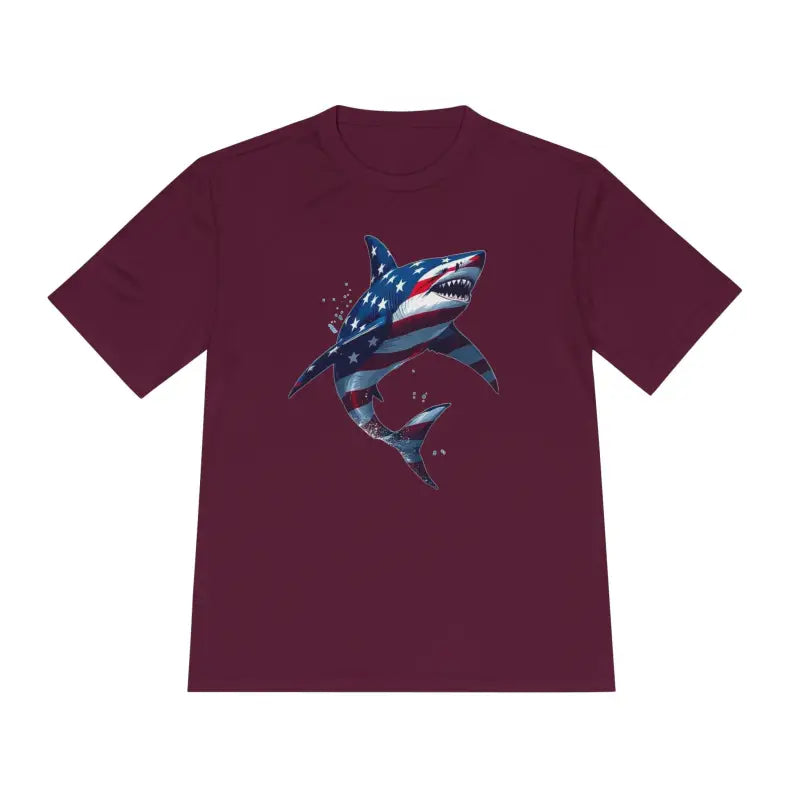 Ocean State Styles BlueWave T Shirt Wicking Flag Shark