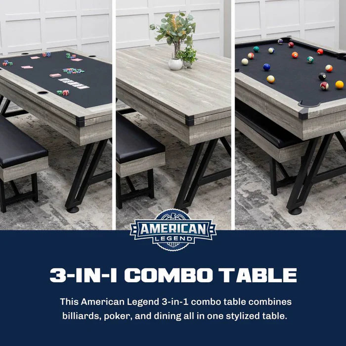 American Legend 3-in-1 Madison Pool & Poker Dining Table