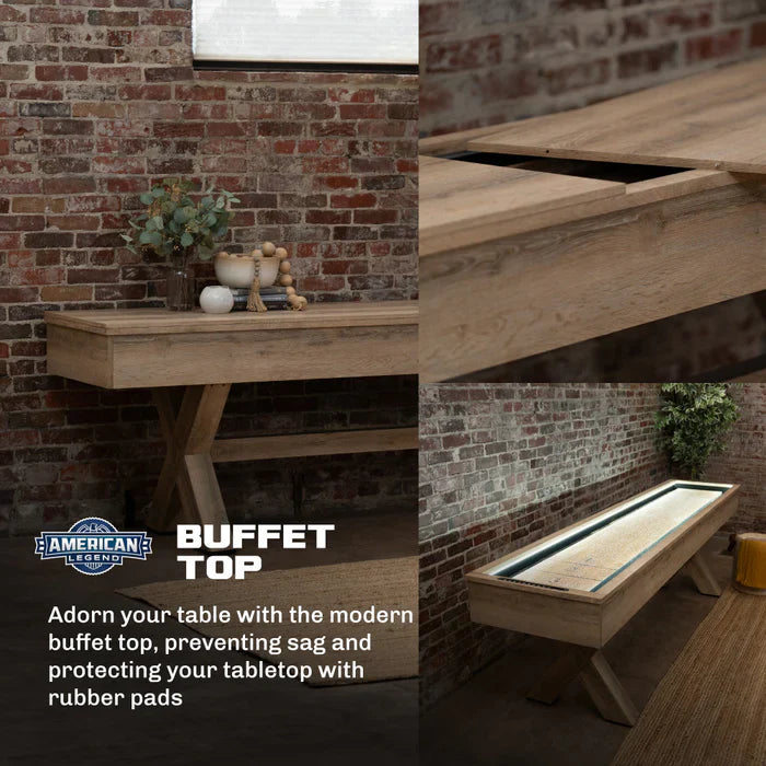 American Legend LED Shuffleboard with Buffet Top