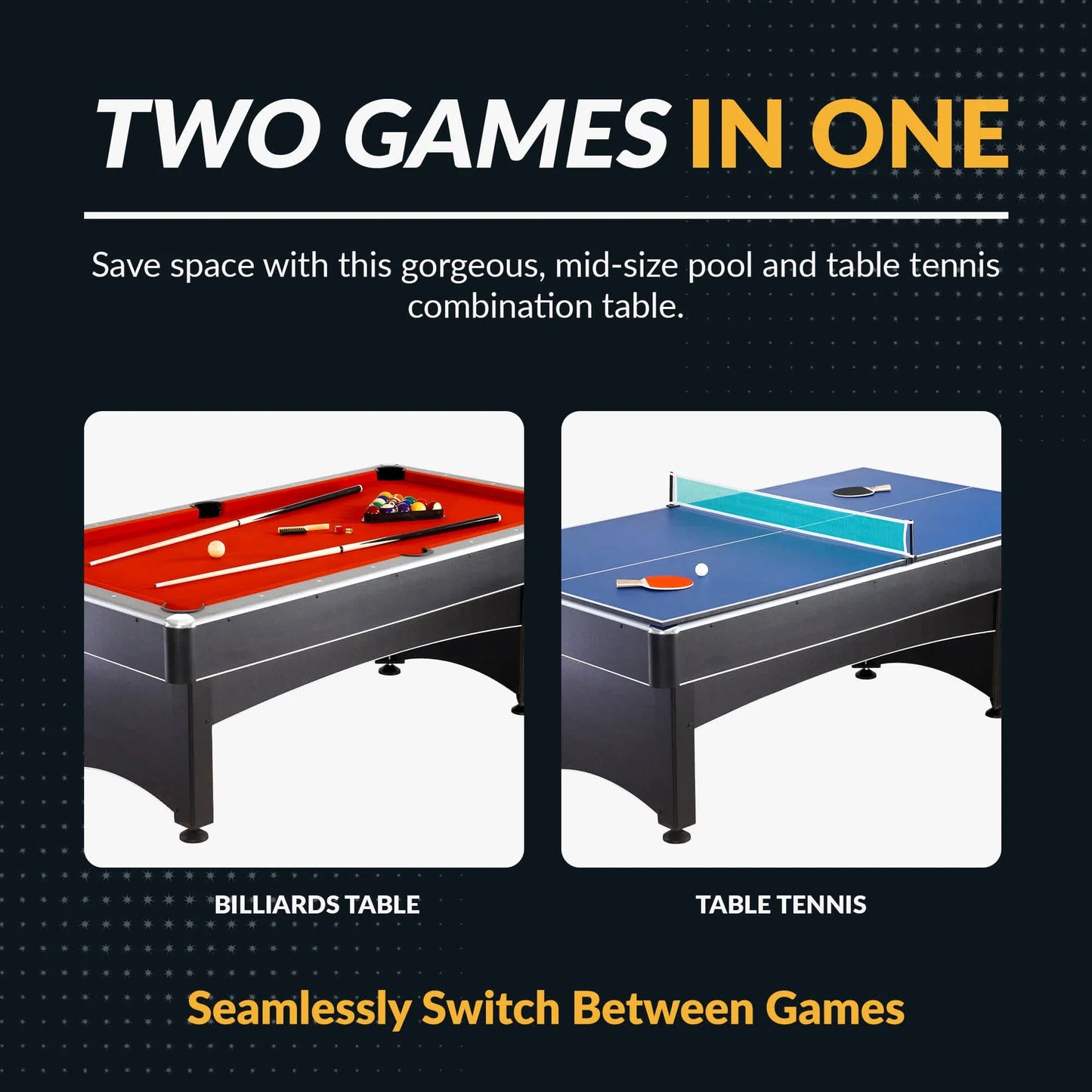 Hathaway Maverick 7-ft Pool Table with Table Tennis Top