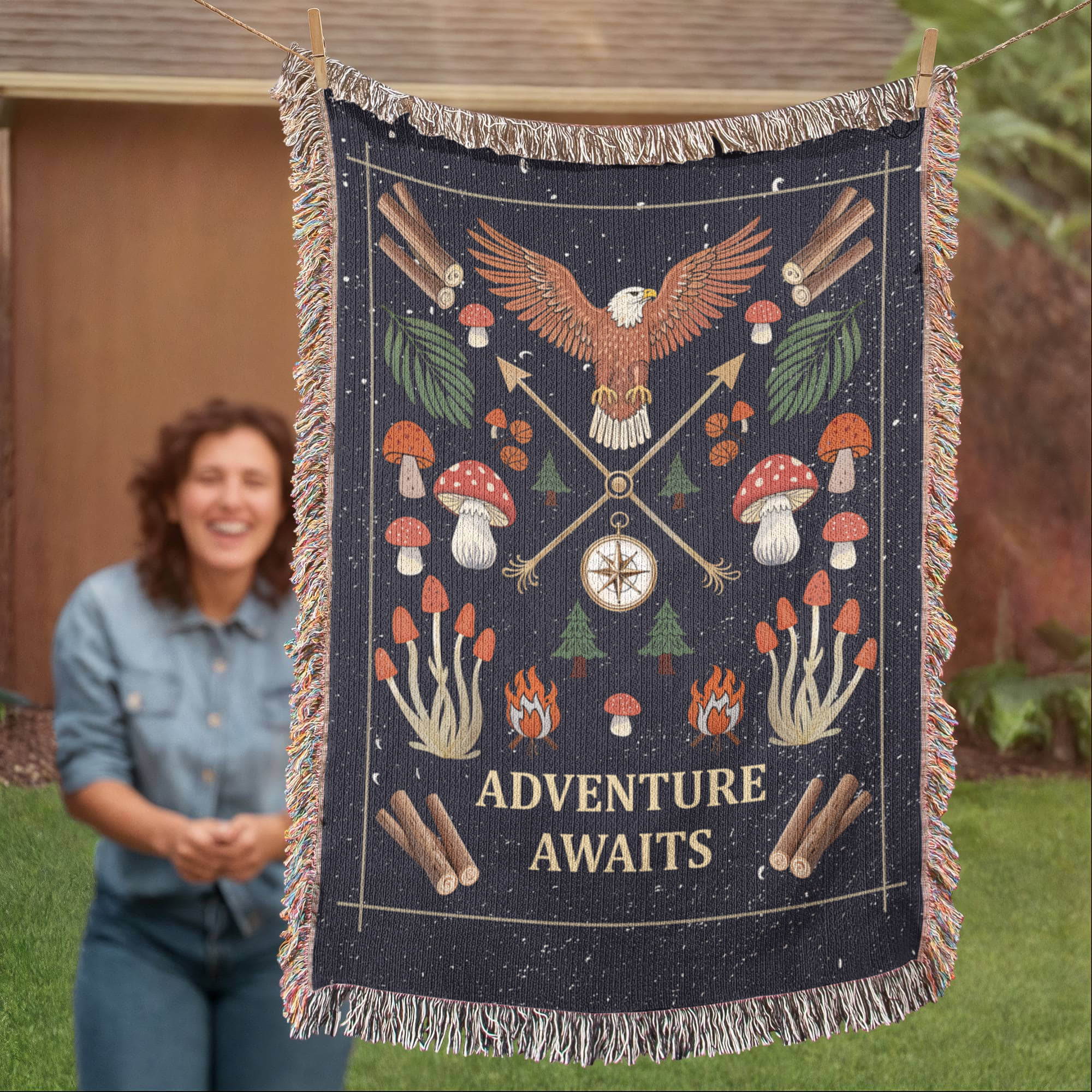 Adventure Awaits - Woven Blanket